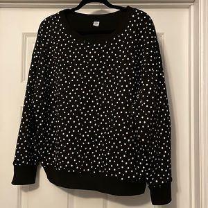 Old Navy Black and White Polka Dot Sweatshirt